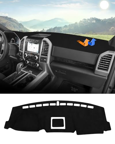 Autorder Dashboard Cover Mat for 2018-2021 Ford Expedition Accessories Dash Cover Flannel Dash Mat Sunshade Glare UV Rays Protector - size: Black 18-21 Expedition