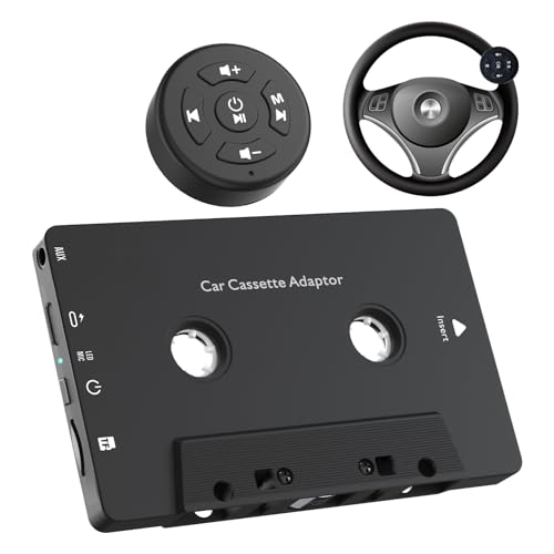 Car Audio Bluetooth 5.1 Cassette Receiver, Cassette Bluetooth Adapter for Car Tape Player, Wireless Cassette Aux Adapter with Hands-Free Calling, Compatibility with Smartphones, Tablets, MP3, TF Card