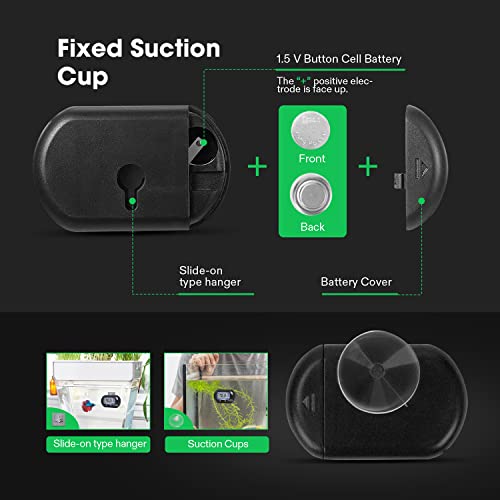 VIVOSUN 8-Pack LCD Digital Aquarium Thermometer Fish Tank Water Terrarium Temperature with Suction Cup for Turtle - size: 8 packs