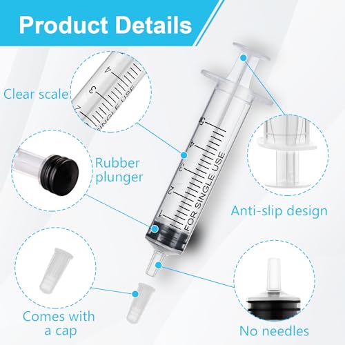 10 Pack 3ml/cc Syringe with Cap, Small Plastic Syringes without Needle, Individually Wrapped, for Liquid Oral Measurement, Scientific Lab, Colostrum Collect, Feeding Pet, Watering - style: 3ml
