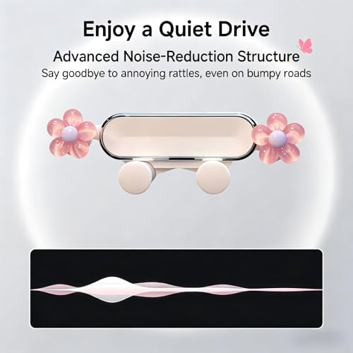 Car Air Vent Phone Holder, Pink Flower & Cloud Design Cute Car Phone Mount, 5.31" x 1.97" 360° Rotatable Adjustable Vent Phone Bracket, Universal for Most Cars, SUVs, Trucks (Style C) - size: 1 PC #Style C