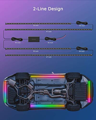 Govee Underglow Car Lights, 4pcs, RGBIC, Smart LED Lights, App Control