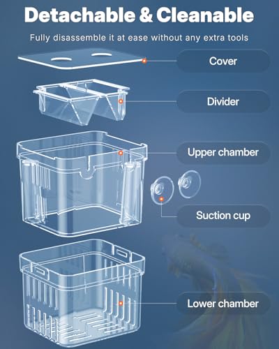 Pawfly Small Aquarium Fish Breeding Box for Fry Hatchery, Shrimp & Aggressive Fish Isolation - size: Small