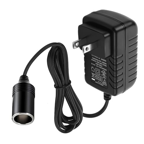 110v to 12v converter,Car Cigarette Lighter Adapter - AC to DC Converter(110V-240V to 12V),Car Power Adapter 2A 24W,Compatible with Car Purifier,humidifiers,Car bluetooth,camping shower, and more - color: black-1