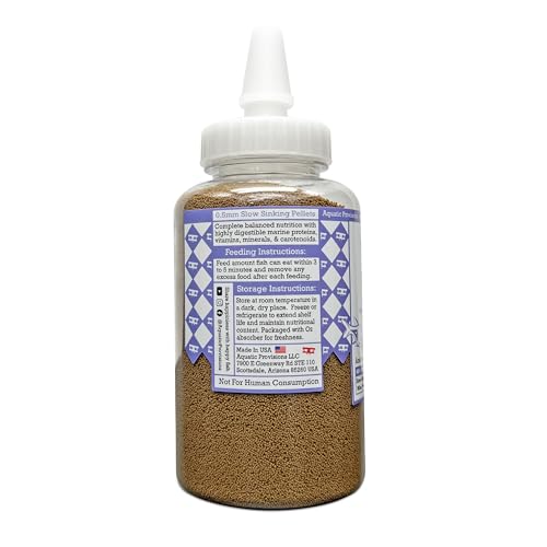 Aquatic Provisions Extra Small Fish Food Pellets 4.23 oz, Sinking 0.5mm Size, High Protein, for Tropical Community Aquariums