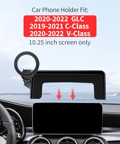 Car Phone Holder for Mercedes-Benz GLC/V-Class 2020-2022, C-Class 2019-2021 - size: for 20-22 GLC & 19-21 C-Class(10.25-Inch only)