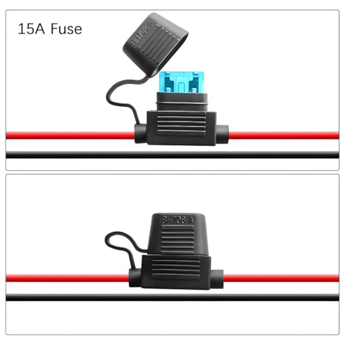 Car Cigarette Lighter Socket with Blade Fuse, 12V Waterproof Vehicle Cigarette Lighter Splitter, Automotive Charger Power Outlet Plug Adapter, Universal for Truck ATV RV