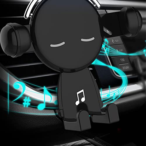 Car Air Vent Phone Holder, Metal (Black) - color: Black