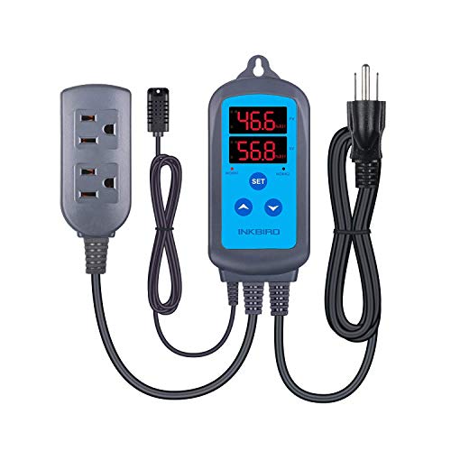 Inkbird Humidity Controller and Temperature Controller for Plant Grow Tent Greenhouse, for Humidifier and Dehumidifier, Heating and Cooling