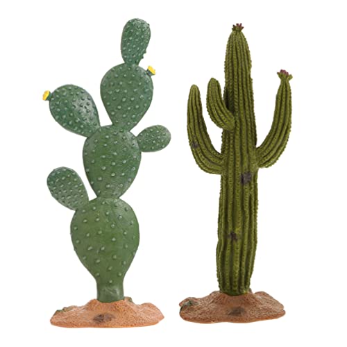 BESPORTBLE Terrarium Cactus Plants, 2Pcs Reptile Plants Terrarium Decor- 5. 5Inch Simulation Cactus Plant Landscaping Decoration for Tortoise Lizard Gecko Bearded Dragon