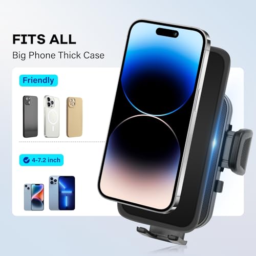 Car Phone Holder Compatible with 2024 2025 Hyundai Santa Fe Accessaries Only Fit for 12.3 inch Screen Phone Mount Fit for Sannta Fe Cell Phone Cradle Fixed Clip Hands-Free & 360°Rotation - size: 24-25 Hyundai Santa Fe