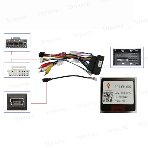 16Pin Car Radio Stereo Power Retrofit Harness Cable Wire for Jeep Grand Cherokee Wrangler Dodge Durango RAM Radio Antenna Adapter Can Bus Decoder - style: Harness+CH-002