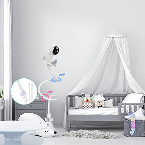 Baby Camera Monitor Mount Flexible Holder Stand Compatible with Momcozy,HelloBaby HB6550/HB65/HB66/HB6560/iFamily,Blemil,GoodBaby,OKAIDI,ANMEATE, Infant Optics Cameras and with 1/4" Cameras Clip Mount - size: 1 Count (Pack of 1)