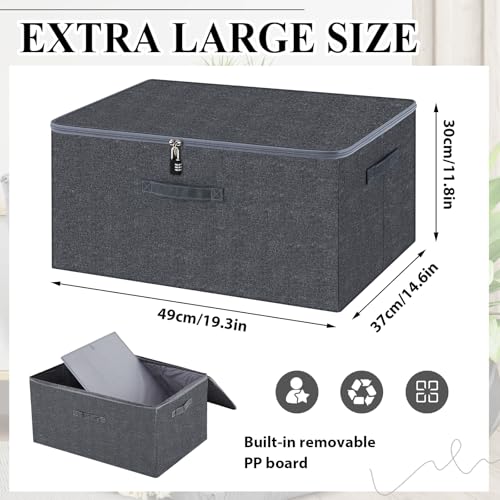Briwooody Lockable Toy Storage Box,Gray,19.3 X 14.6 X 11.8 Inch - color: Gray, size: 19.3 x 14.6 x 11.8 Inch