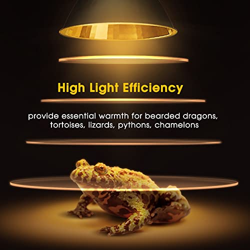 Briignite Reptile Heat Bulb 2 Pack, 50W UVA UVB Reptile Light Bulbs, Dimmable Heat Lamp Bulbs, Basking Light Bulb for Turtle, Beard Dragon Gecko Lizard Amphibians - color: Cream-50w Th09
