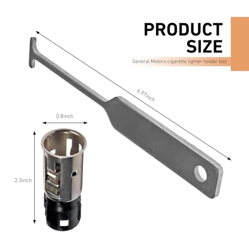 2PCS Cigarette Lighter Removal Tool, Car Cigarette Lighter Socket, Replacement 25776667 J42059 25774623, Cigarette Lighter Socket with Disassembly Tool, Suitable for GM Models (Silver)