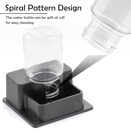 1 Pack Small Reptile Water Bowl Automatic Water Dispenser for Reptile Gecko Lizard Terrarium Bowl Feeder (Black)