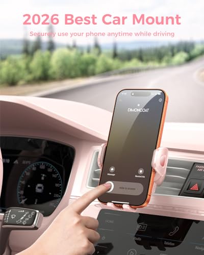 Upgraded Phone Holders for Your Car with New Metal Hook Clip,Vent Car Mount - color: Pink