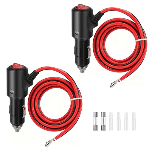 12V Cigarette Lighter Male Plug Replacement with On Off Switch and Leads 3.3FT 14AWG Cigarette Lighter Adapter Extension Cable For Car Truck Motorcycle - size: 3.3FT