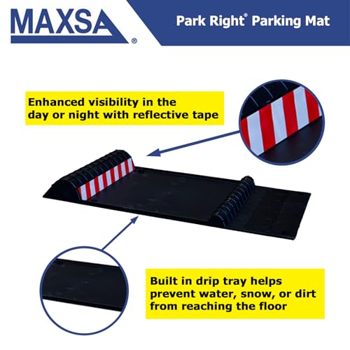 MAXSA 37356 Park Right Parking Mat for Perfect Garage Parking, Yellow - color: Yellow