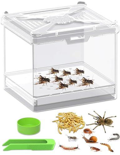 Cricket Keeper - Multi Purpose Insect Habitat for Crickets, Dubia Cockroaches, breadworms, and Silkworms, with Ventilation and Breathability (No Assembly Needed) (Transparent) - color: transparent