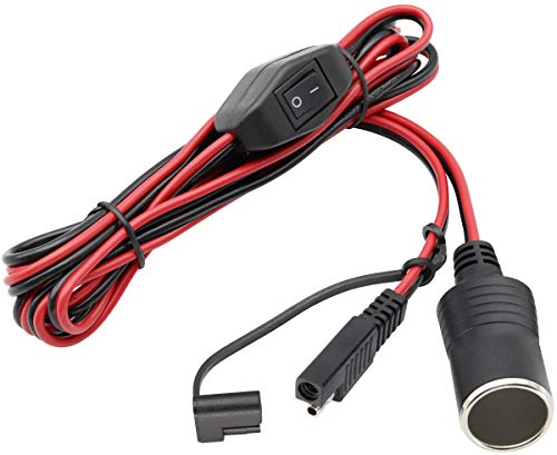 SAE Cigarette Lighter Battery Cable,16AWG 12V Cigarette Lighter Female Plug to SAE 2 Pin Quick Release Disconnect Connector Plug Adapter Extension Charging Cable with Switch(2.4m/7.8ft-F) - color: 2.4m-Female-Switch