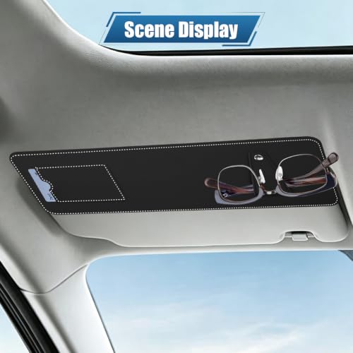 Car Sun Visor Extender with Sunglass Clip&Ticket Card Holder, Black - color: Black