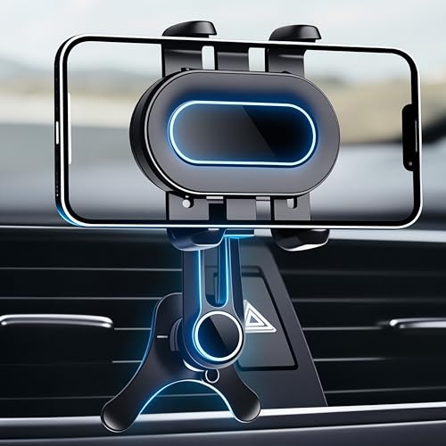 Car Vent Phone Mount with Swing Arm, Air Vent Clip Car Holder with Metal Hook, Cell Phone Holder for Your Car, Universal No-Blocking Hands-Free Cases-Friendly, for 4.7-6.9" Smartphone (Black)