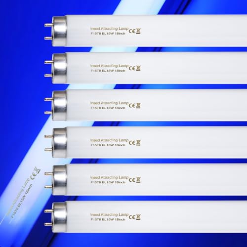 amgolibi 18 Inch 15 Watt Black Light Bulb F15T8/BL Replacement T8 Fluorescent Lamps for 30W Machine 350BL 365-nm Blue Light 6 Count - style: 6 Pack