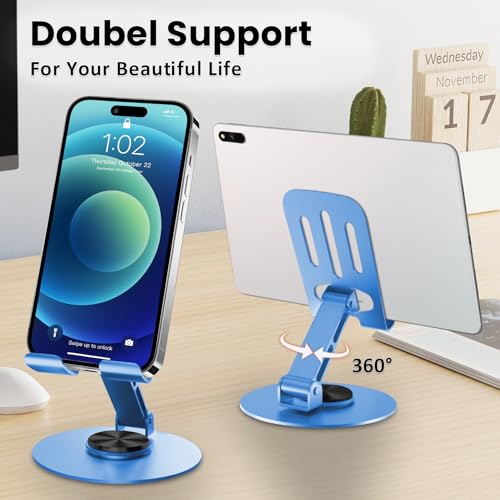 Universal Metal Cell Phone Stand, Blue - color: Blue