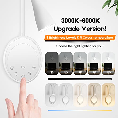 SANKEDOU LED Wall Mount Reading Light, Bedside Reading Lights, 5 Dimmable - color: White-2P