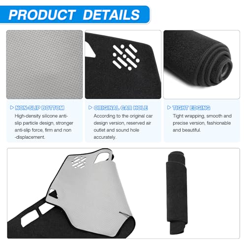 Cartist Dash Cover for Toyota Camry 2007 2008 2009 2010 2011 Dashboard Cover Mat Non-Slip Pad Carpet Sunshield Protector - color: 3)07-11 Camry(Black)