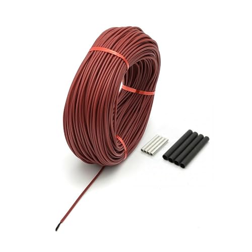 12K 33Ω Carbon Fiber Heating Wire 3mm x 20m - Far Infrared Silicone Rubber Cable for Floor Heating & Electric Blankets, 200℃ High Temperature