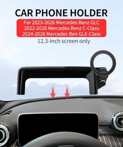 Car Phone Holder for Mercedes-Benz GLC/CLE/C-Class 2023-2026,12.3" Screen - size: for 23-26 GLC & 22-26 C-Class(12.3-Inch only)