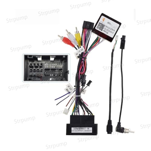 16Pin Car Radio Stereo Power Retrofit Harness Cable Wire for Jeep Cherokee 2016-up Radio Antenna Adapter Can Bus Decoder - style: Harness+CH-003