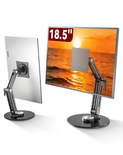 Jakeko Magnetic Portable Monitor Stand VESA Mount 75mm Travel 360° Swivel - size: Up to 18.5''