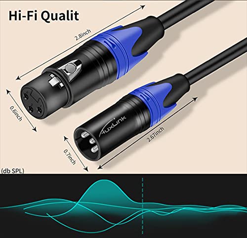 XLR Cable 3ft 2Pack Silver-Plated 3 Pins & 25ft 6Pack Color-Coded Connectors Gold-Plated 3 Pins Microphone Cables