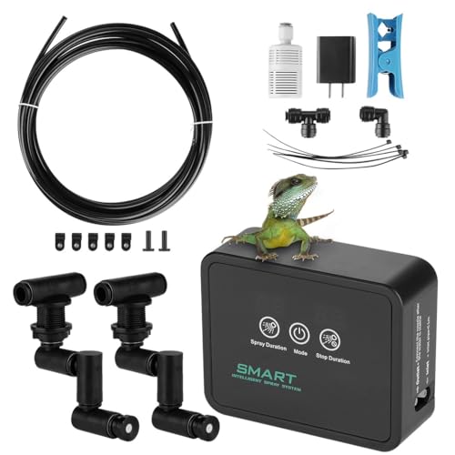 Smart Reptile Mist System with Timer, Auto Misting Nozzles for Vivarium & Tank