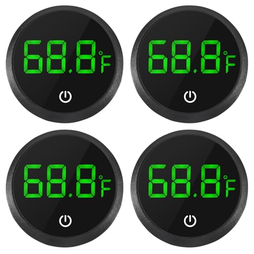 ACEIRMC 4pcs Fish Tank Digital Thermometer Accurate LED Display to ±0.9°F Tank Thermometer Aquarium Temperature Measurement Suitable for Fish, Axolotl, Turtle or Aquatic