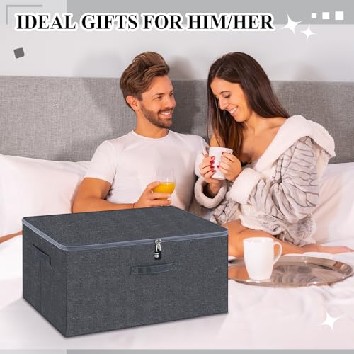 Briwooody Lockable Toy Storage Box,Gray,23.6 X 15.8 X 11.8 Inch - color: Gray, size: 23.6 x 15.8 x 11.8 Inch