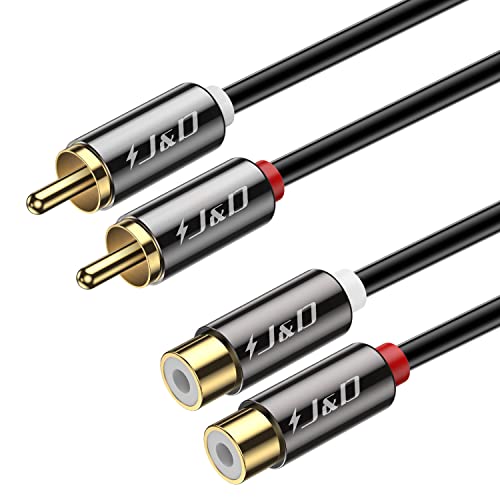 J&D 2 RCA Extension Cable, RCA Male to Female Stereo Cable, 15 ft - size: 15 Feet