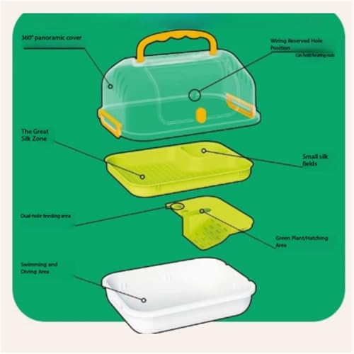 Reptile Tank Observation and Feeding Box for Ecological Turtle Hatching Animals Easy Assembly