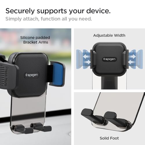 Spigen Telescopic Arm & Adjustable Grip Car Mount for Dashboard/Windshield - color: Black