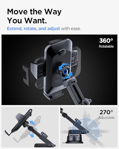 Spigen Carbon Fiber Dashboard Car Mount with Multi-Angle Telescopic Arm - color: Carbon