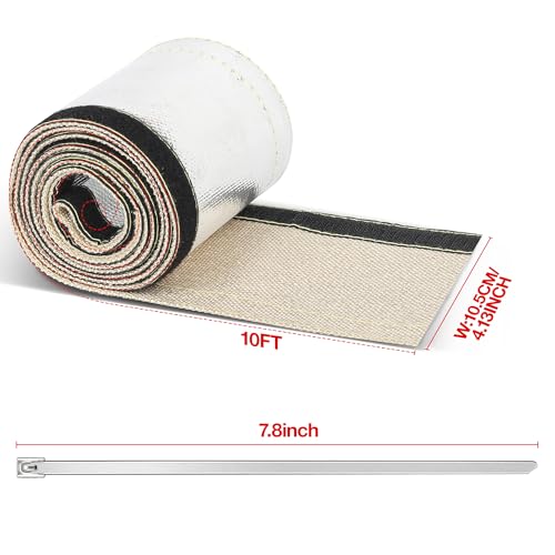 Heat Shroud Sleeve, 3/4” x 10FT Aluminized Fuel Line & Wire Heat Shield - size: 3/4" I.D. x 10FT