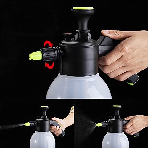 2 Pack 0.5 Gallon Hand held Garden Sprayer Pump Pressure Water Sprayers, Multi-Purpose Hand Sprayer for Lawn, Garden, Safety Valve Adjustable Nozzle