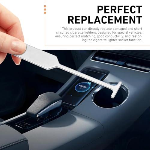 2PCS Cigarette Lighter Removal Tool, Car Cigarette Lighter Socket, Replacement 25776667 J42059 25774623, Cigarette Lighter Socket with Disassembly Tool, Suitable for GM Models (Silver)