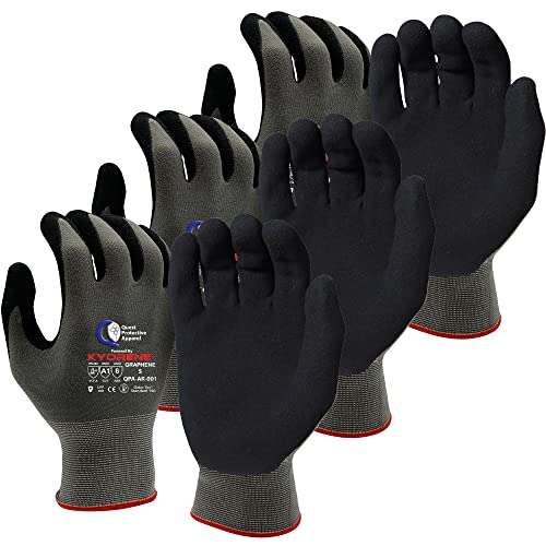 Quest Protective Apparel Cut Resistant Work Gloves (ANSI A1) – Lightweight Gloves for Gardening, DIY, Mechanical & General Handling – Breathable Grip Gloves for Men & Women – Small, Pack of 3 - size: Small, style: Pack of 3