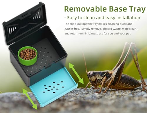 Cricket Keeper - Multi Purpose Insect Habitat for Crickets, Dubia Cockroaches, breadworms, and Silkworms, with Ventilation and Breathability (No Assembly Needed) (Black) - color: black