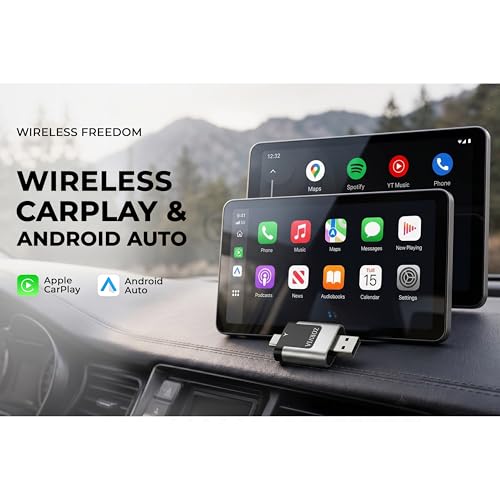 ZORVIA Wireless CarPlay Adapter for iPhone & Android Auto 2026 Upgraded - Convert Wired CarPlay to Wireless, Fast Auto Reconnect, Plug and Play, USB-C & USB-A (Silver) - color: Silver